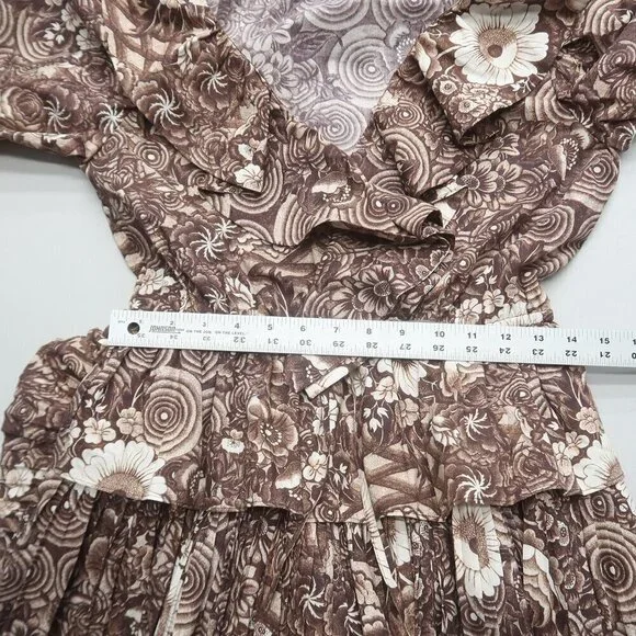 Ulla Johnson Lola Long Sleeve Floral Ruffle Mini Dress Size 4 - Picture 11 of 12